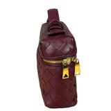 Bottega Veneta Burgundy Leather Intrecciato Bang Bang Vanity Two-Way Bag