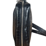 Saint Laurent Crocodile Embossed Leather Camera Bag Black