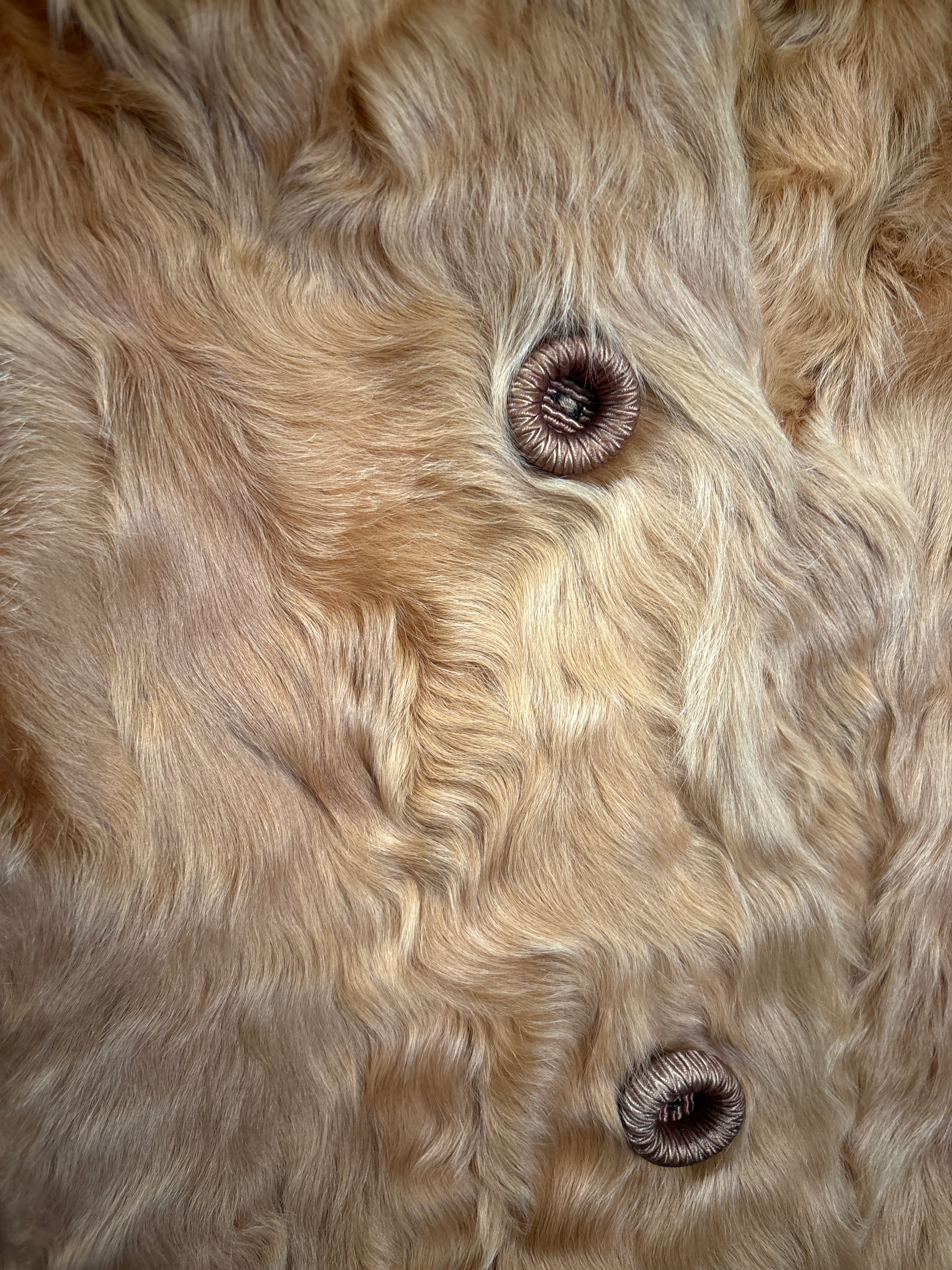 Vintage Brown Curly Shag Fur Coat