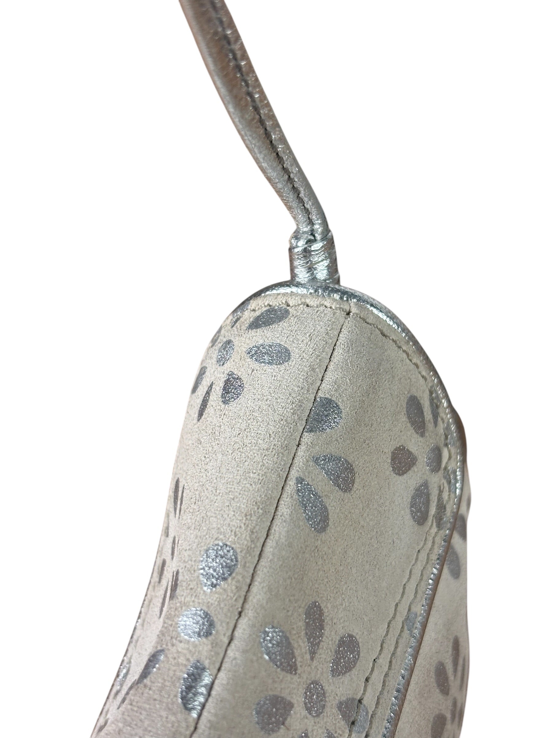 Celine Grey/Silver Suede/Leather Daisy Pochette