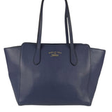 Gucci Navy Blue Swing Leather Tote Bag