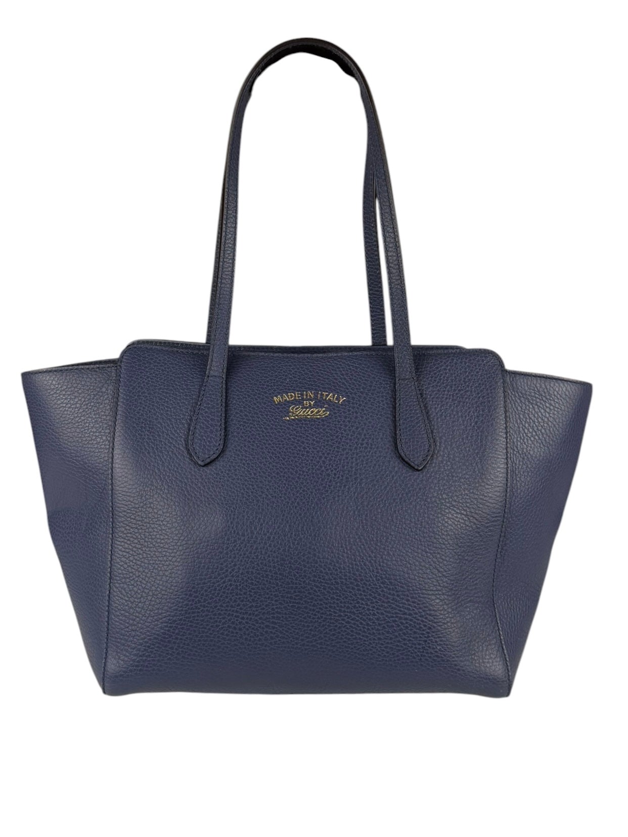 Gucci Navy Blue Swing Leather Tote Bag