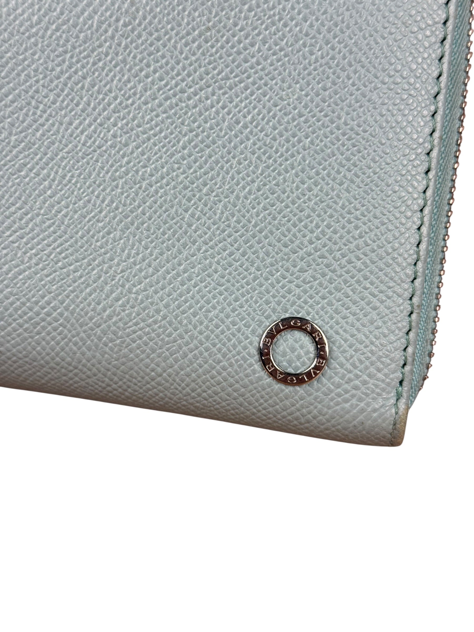 Bvlgari Blue Leather Long Zippy Wallet