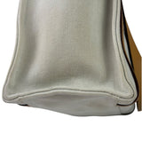 Hermes Beige/Brown Leather Trim Cabalicol Tote