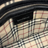 Burberry Black Pebbled Leather Tote Handbag