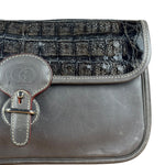 Gucci Vintage Grey Leather Flap Clutch