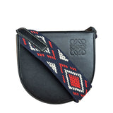 Loewe Anagram Black Leather Heel Crossbody Pochette