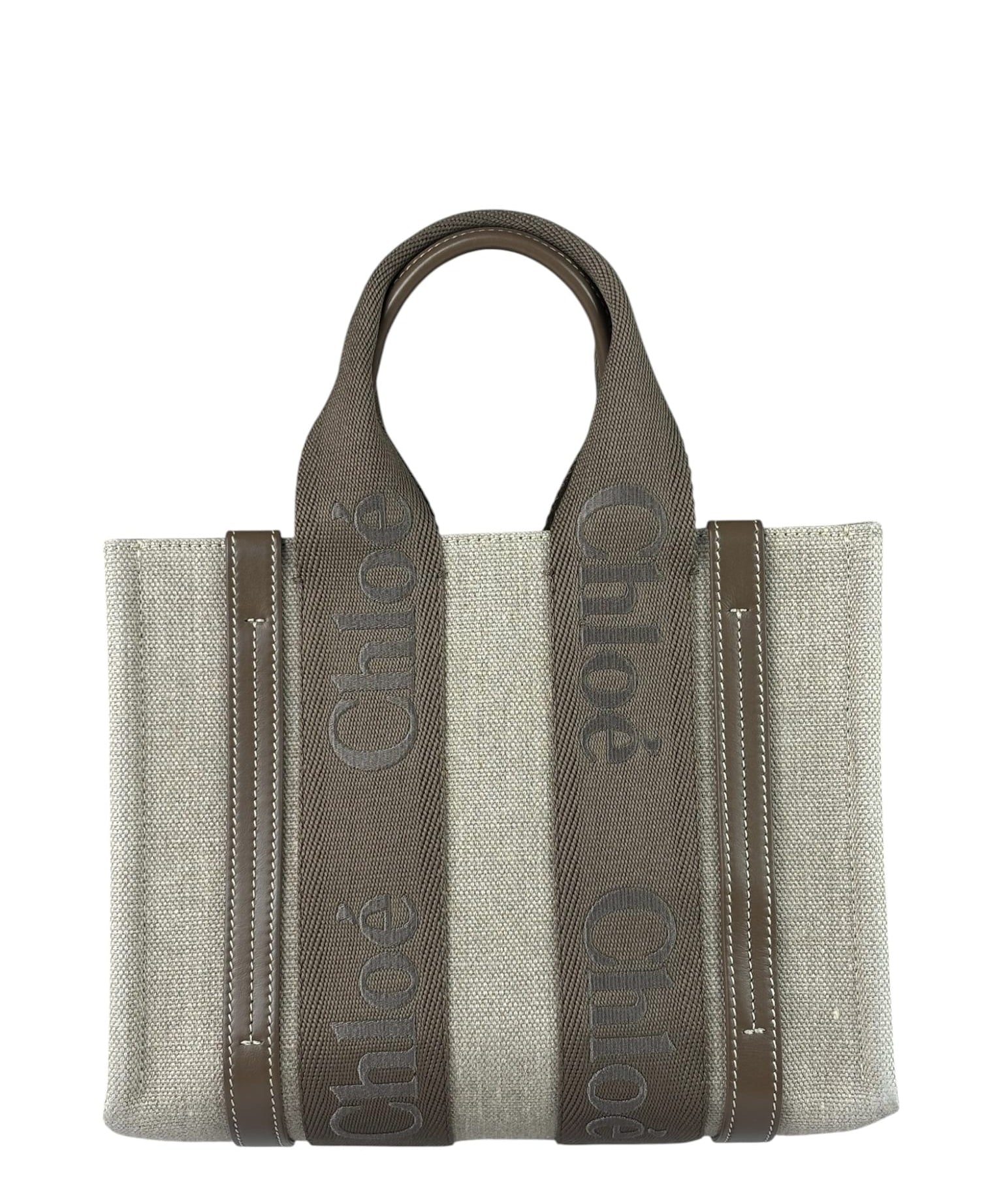 Chloé Small Woody Canvas 2Way Tote Khaki/Green