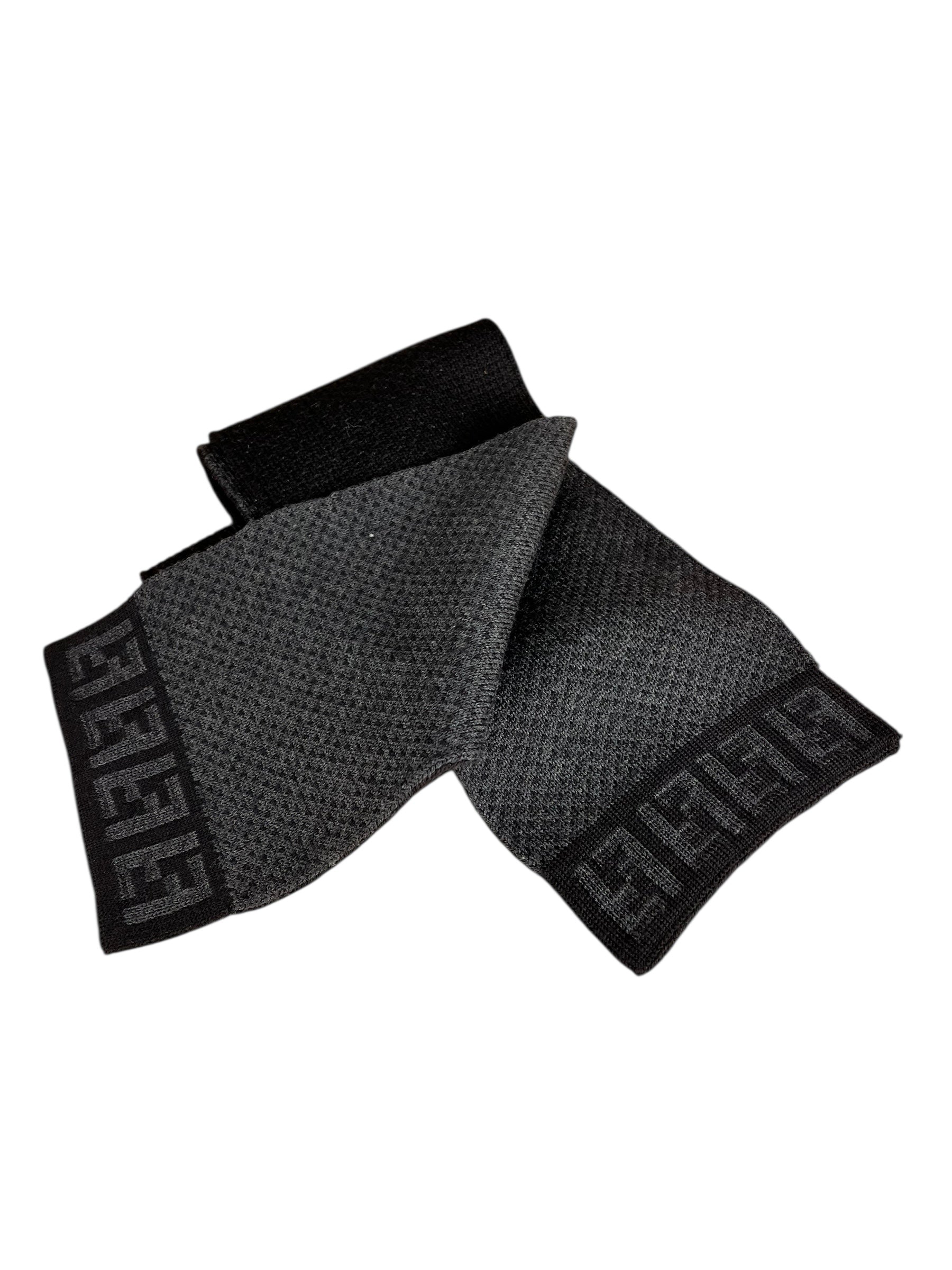 Fendi FF Logo Black Wool Scarf