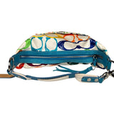 Coach Multicolor Leather Trim Scribble Hobo Bag