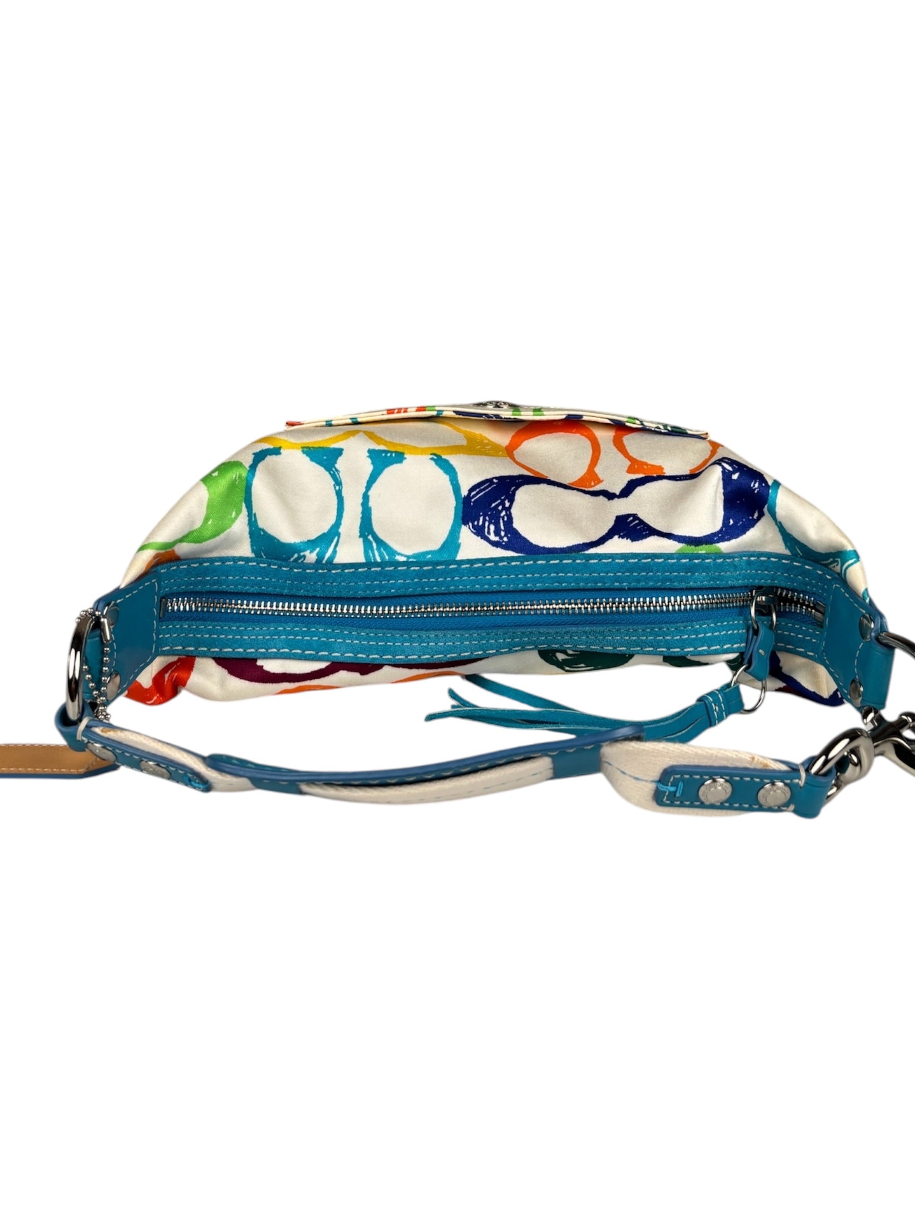 Coach Multicolor Leather Trim Scribble Hobo Bag