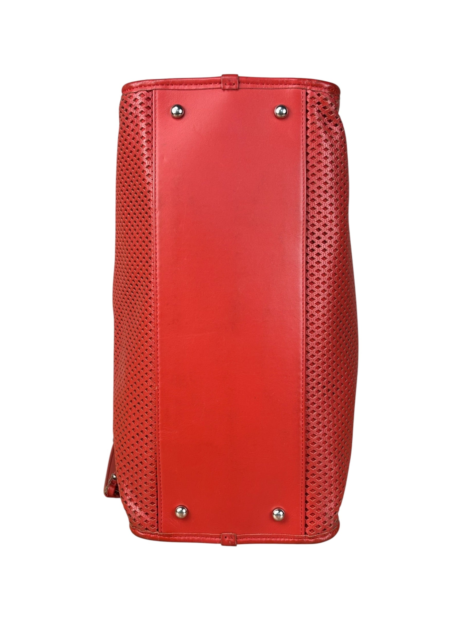 Chanel Red Perforated Leather Up in the Air 2Way Tote 2014