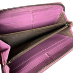 Bottega Veneta Intreccio Long Zip Wallet Pink