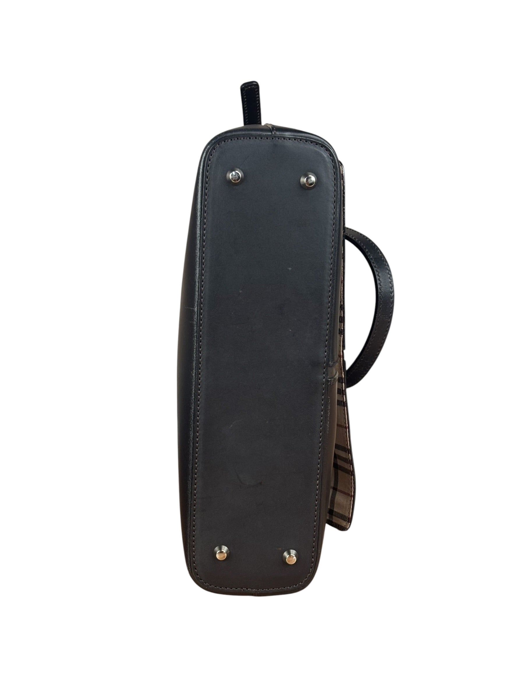 Burberry Vintage Black Leather Flap Shoulder Bag