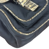 Prada Vintage Tessuto Lucertola Black Lizard Shoulder Bag