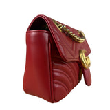 Gucci GG Red Marmont Matelasse Shoulder Bag
