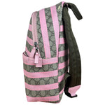 Gucci Pink Stripped Kids GG Supreme Canvas Backpack