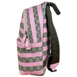 Gucci Pink Stripped Kids GG Supreme Canvas Backpack
