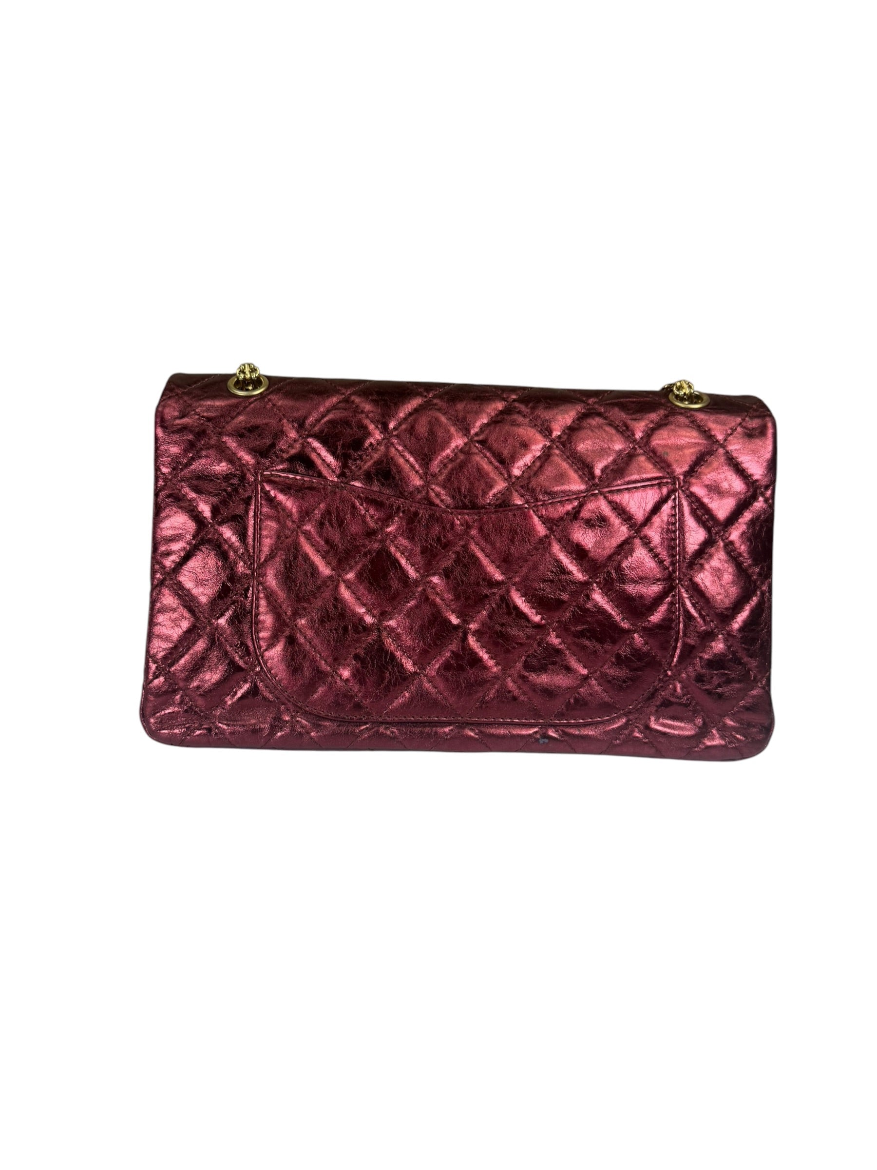 Chanel Patent Burgundy Quilted Leather 2.55 Reissue Double Flap Bag 2008