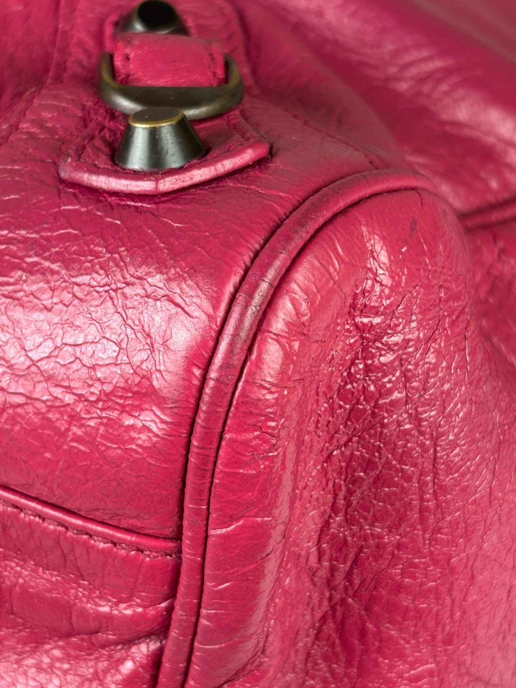 Balenciaga Pink Leather Classic City Two-Way Bag