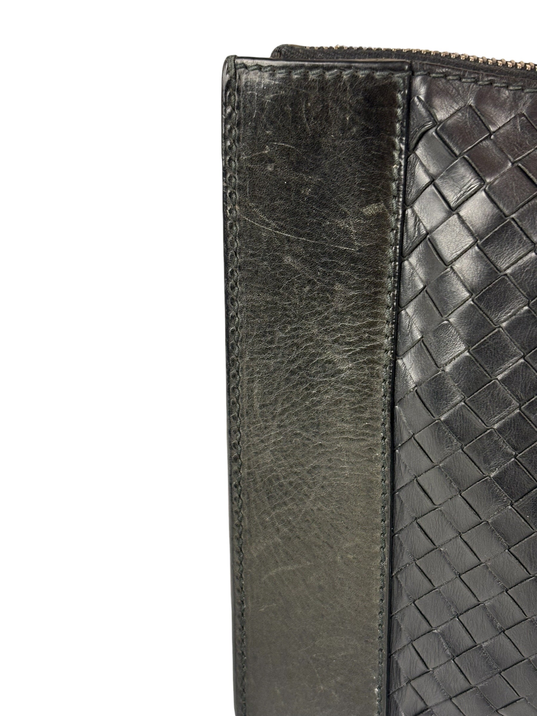Bottega Veneta Black Intrecciato Zip Pouch