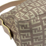 Fendi Rose Beige  Leather Trim Zucca Baguette