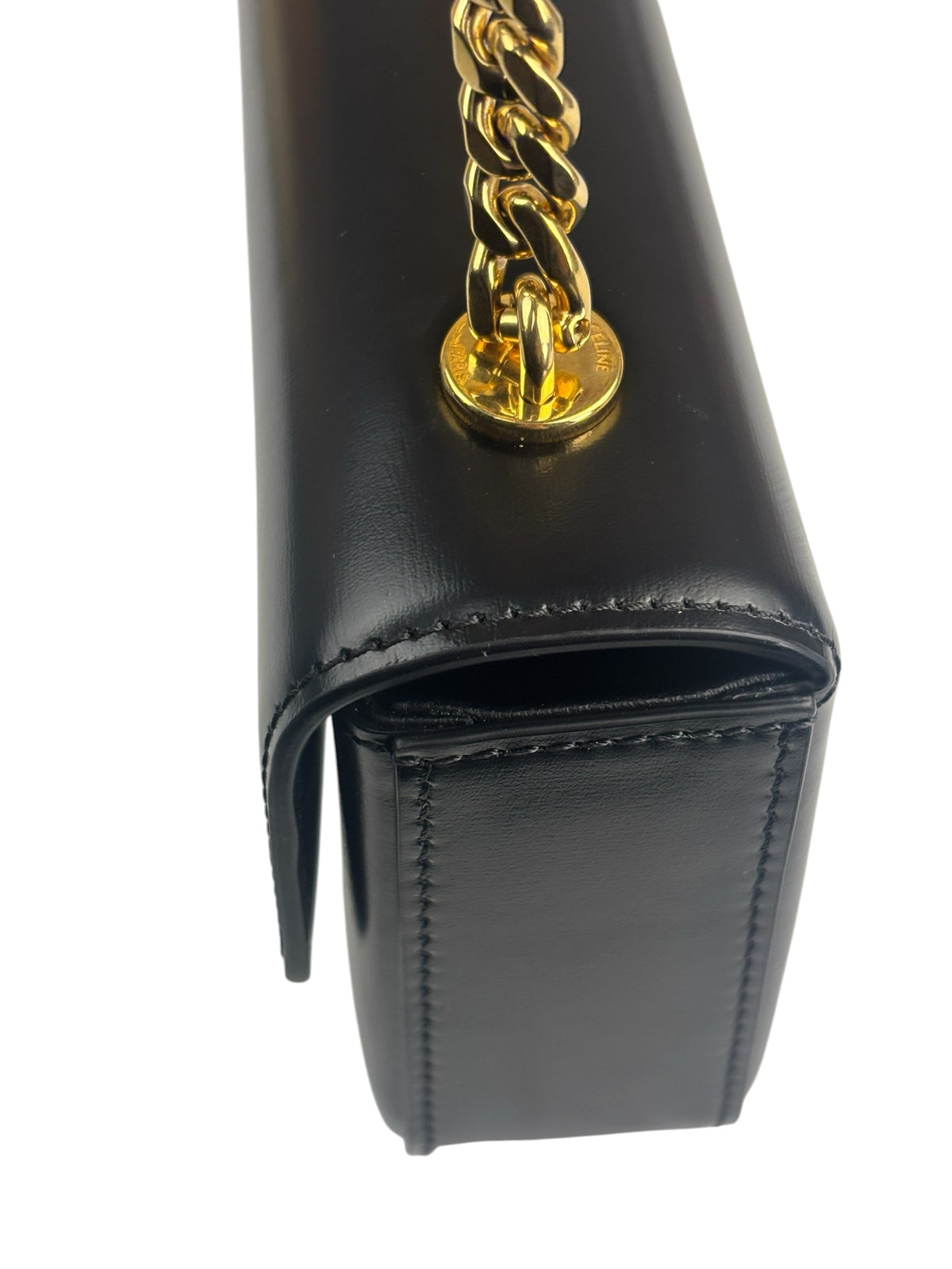 Celine Black Calfskin Claude Flap Chain Bag