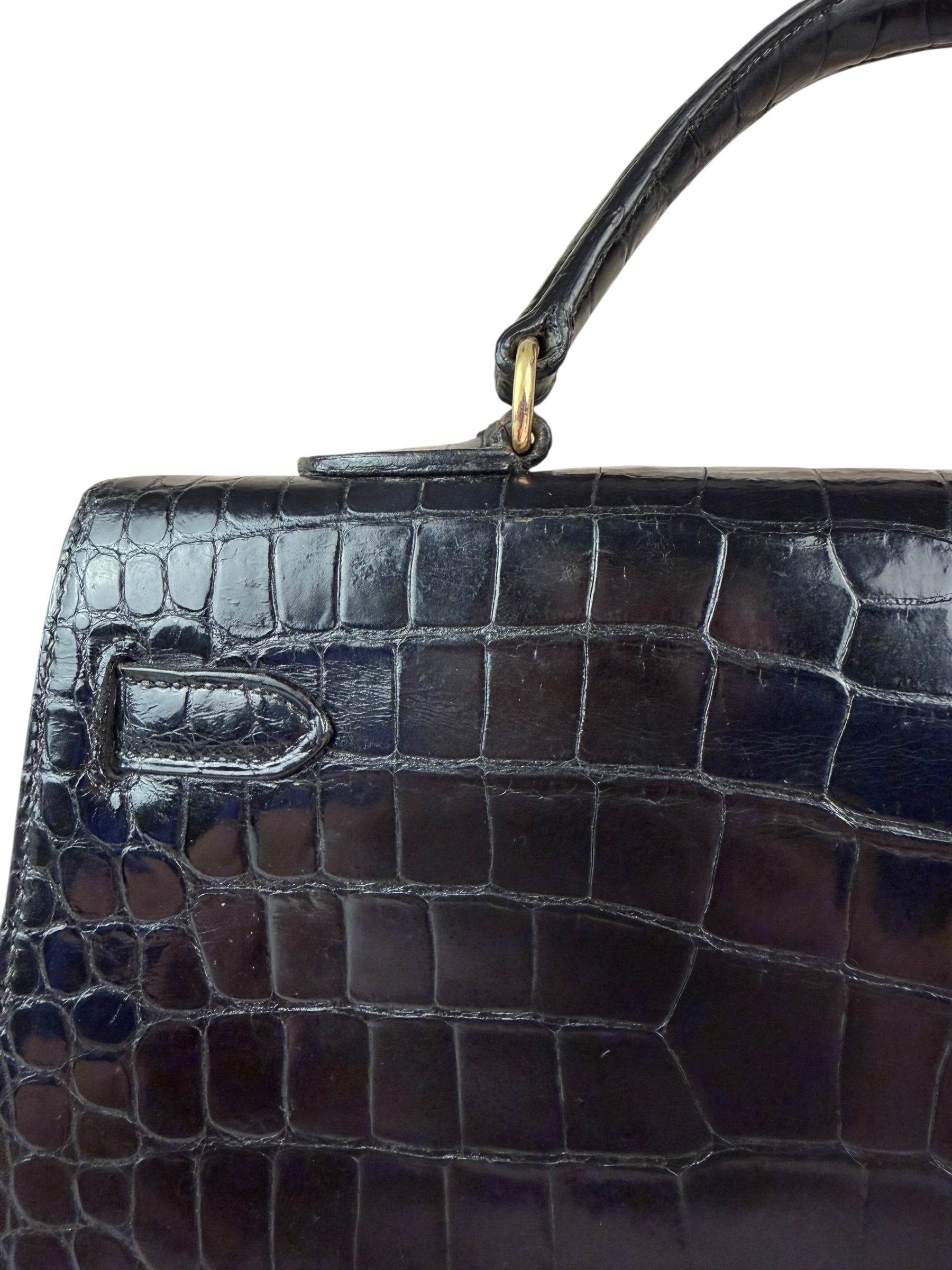 Hermes 1985 Black Crocodile Kelly 35