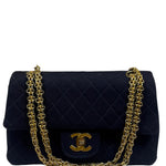 Chanel Navy Quilted Denim Double Flap Bag