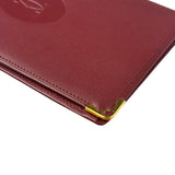 Cartier Vintage Burgundy Leather Bordeaux Bi-Fold Long Wallet