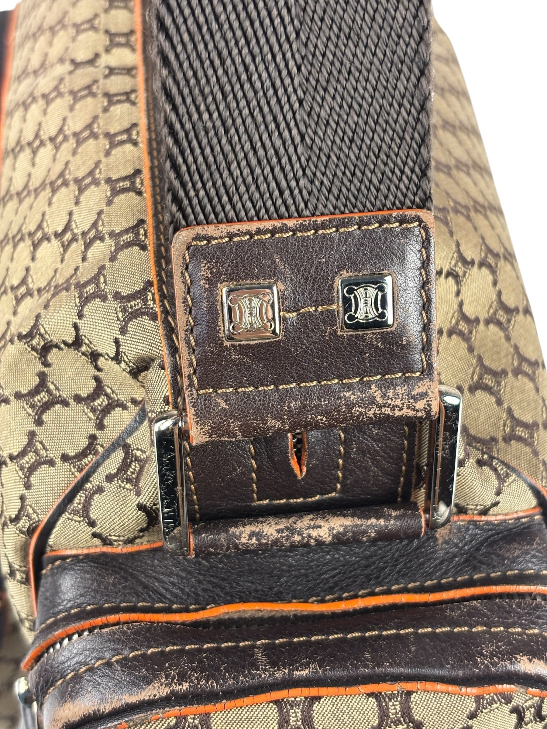 Celine Vintage Canvas Macadam Messenger Bag