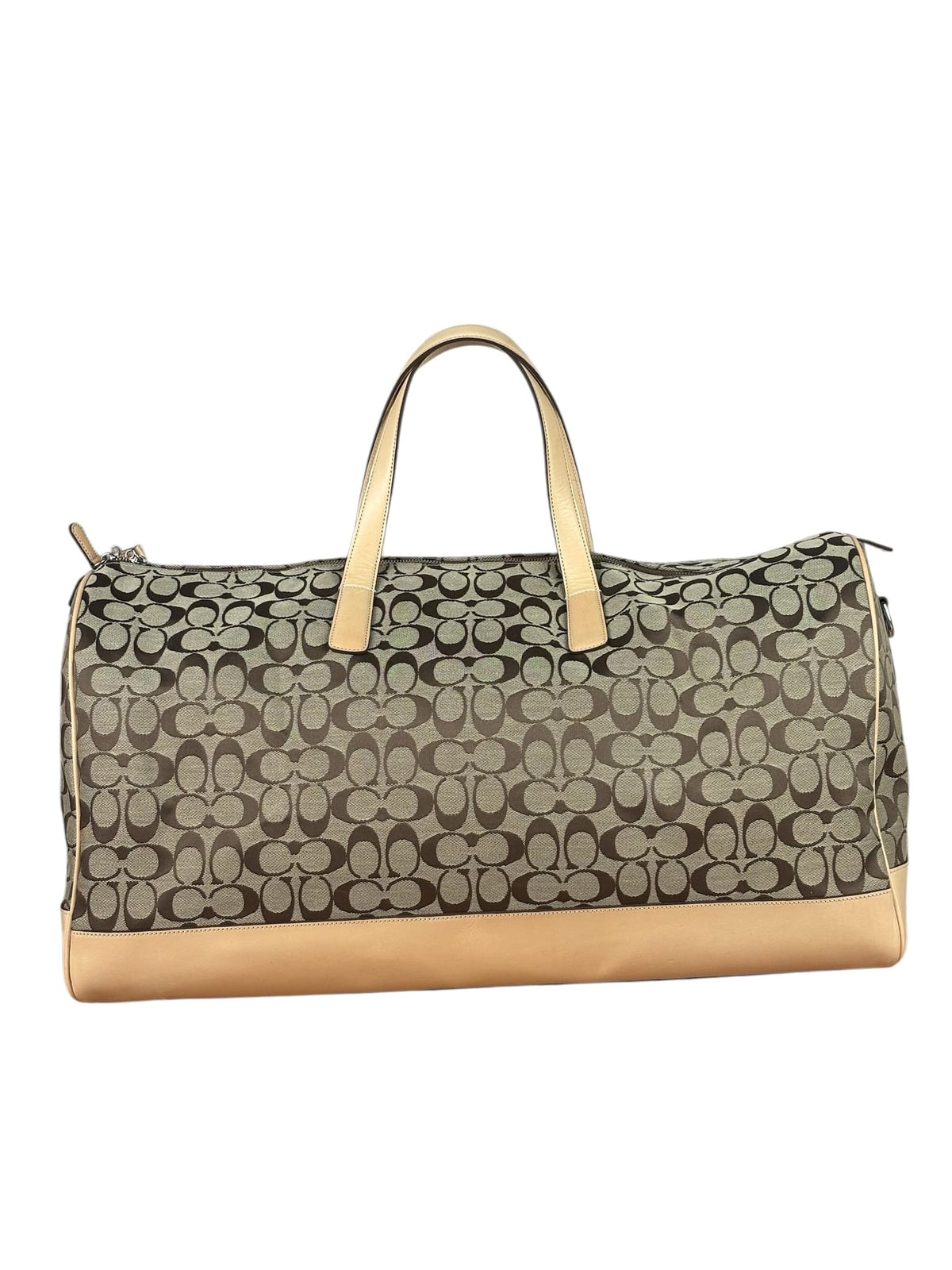 Coach Signature Jacquard Canvas Voyager Duffle Bag
