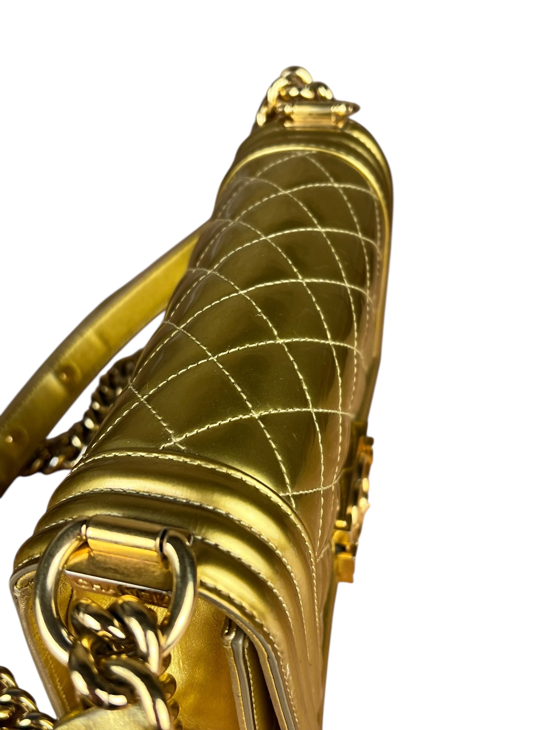 Chanel Gold Metallic CC Boy Bag 2014