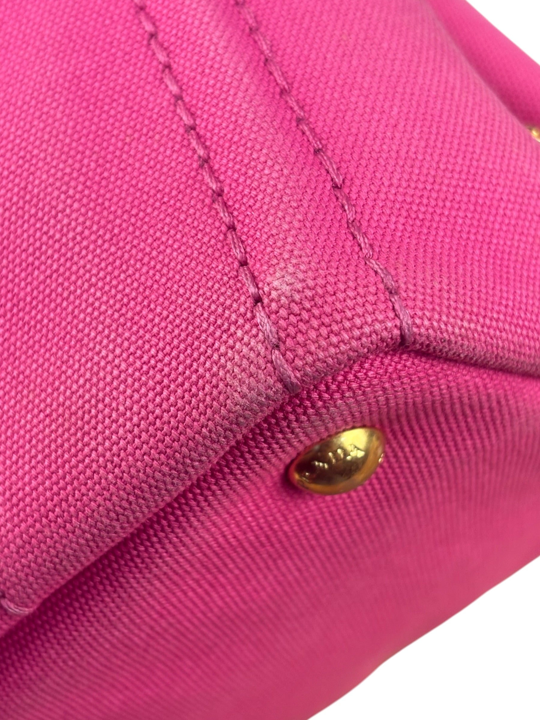 Prada Pink Canvas Canapa Hand Bag