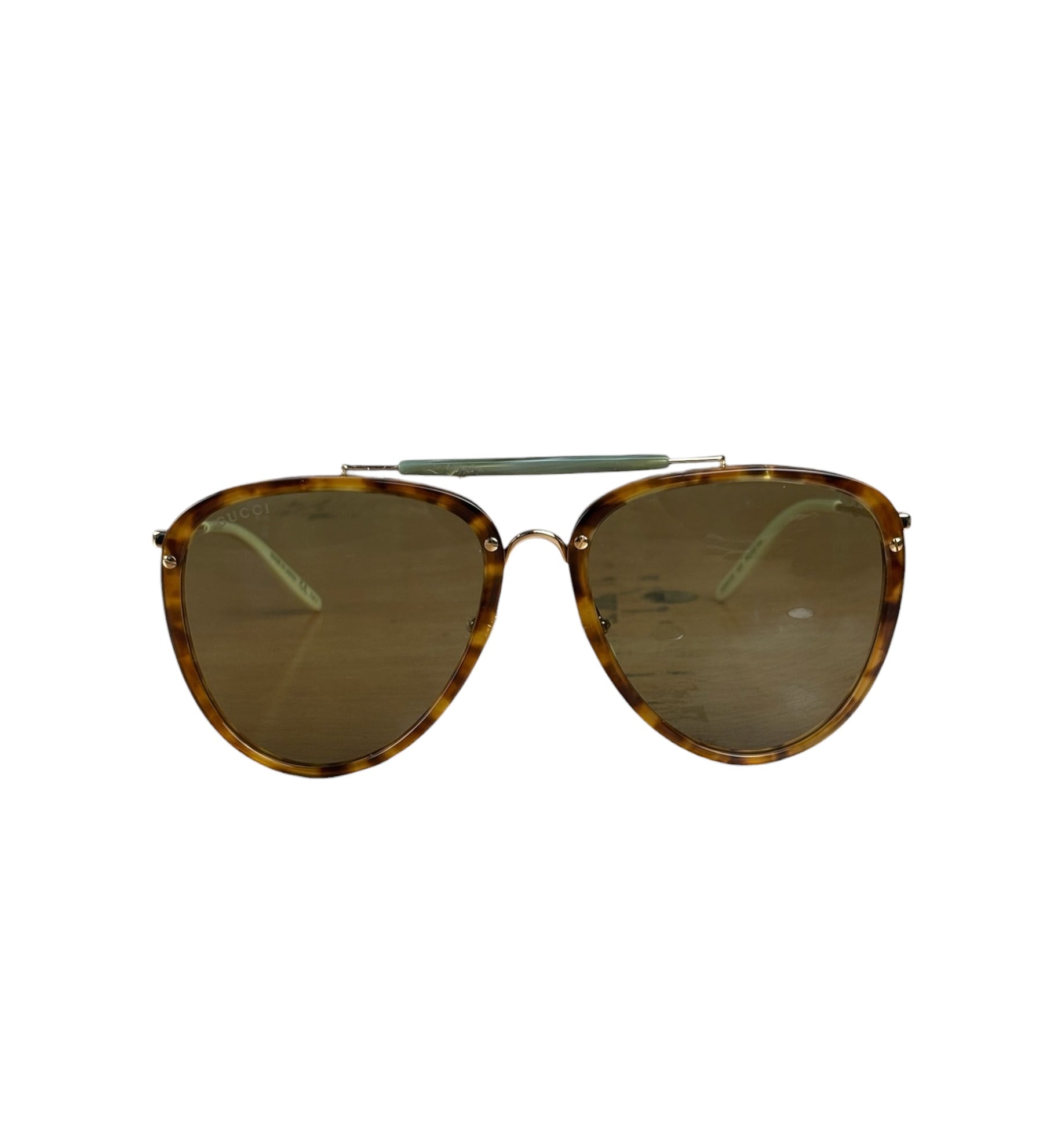 Gucci GG0672s Aviator Green Lenses Sunglasses