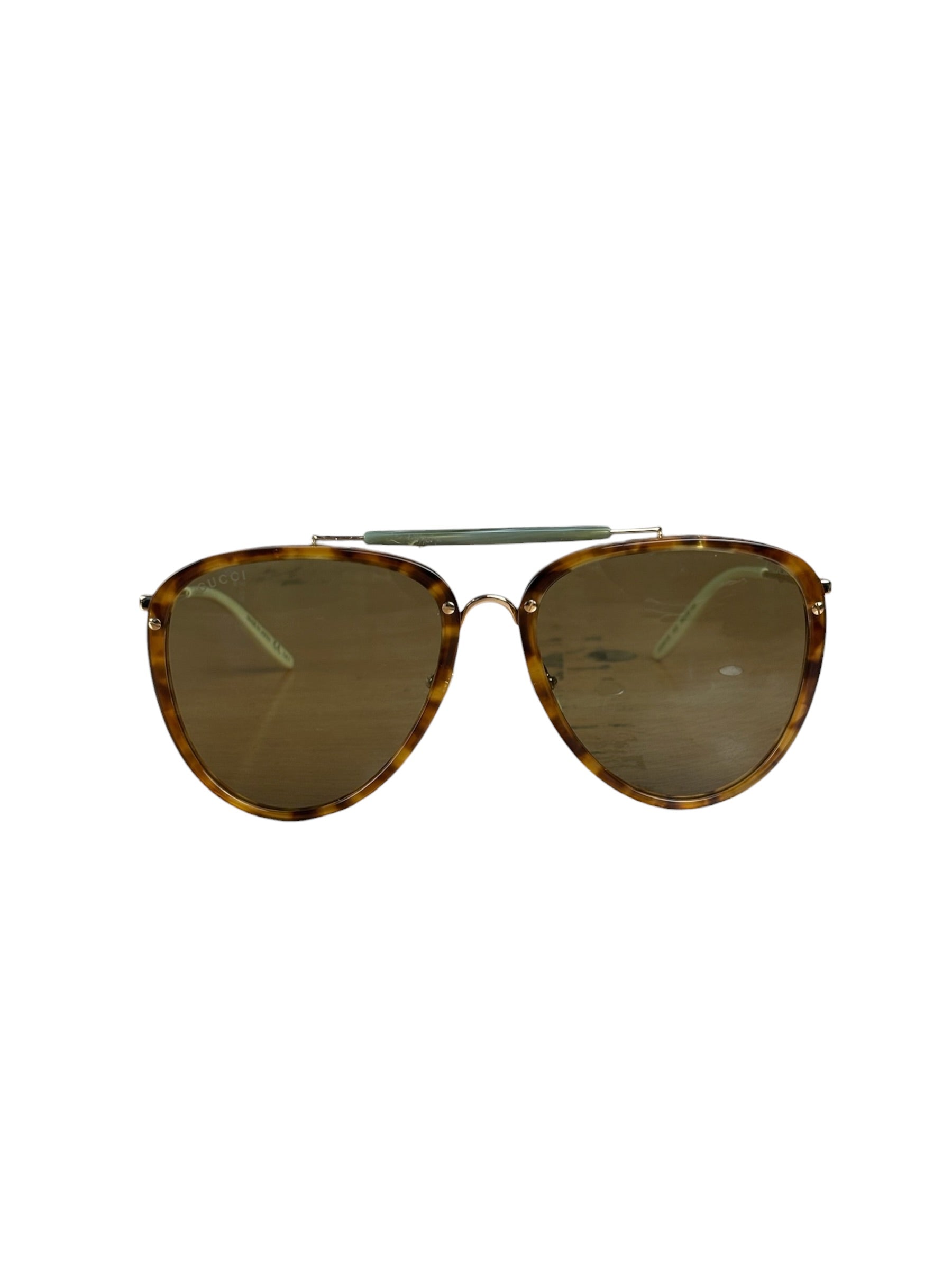 Gucci GG0672s Aviator Green Lenses Sunglasses
