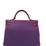 Hermes Kelly 35 Purple Ghillies Swift Togo Leather Handbag 2015