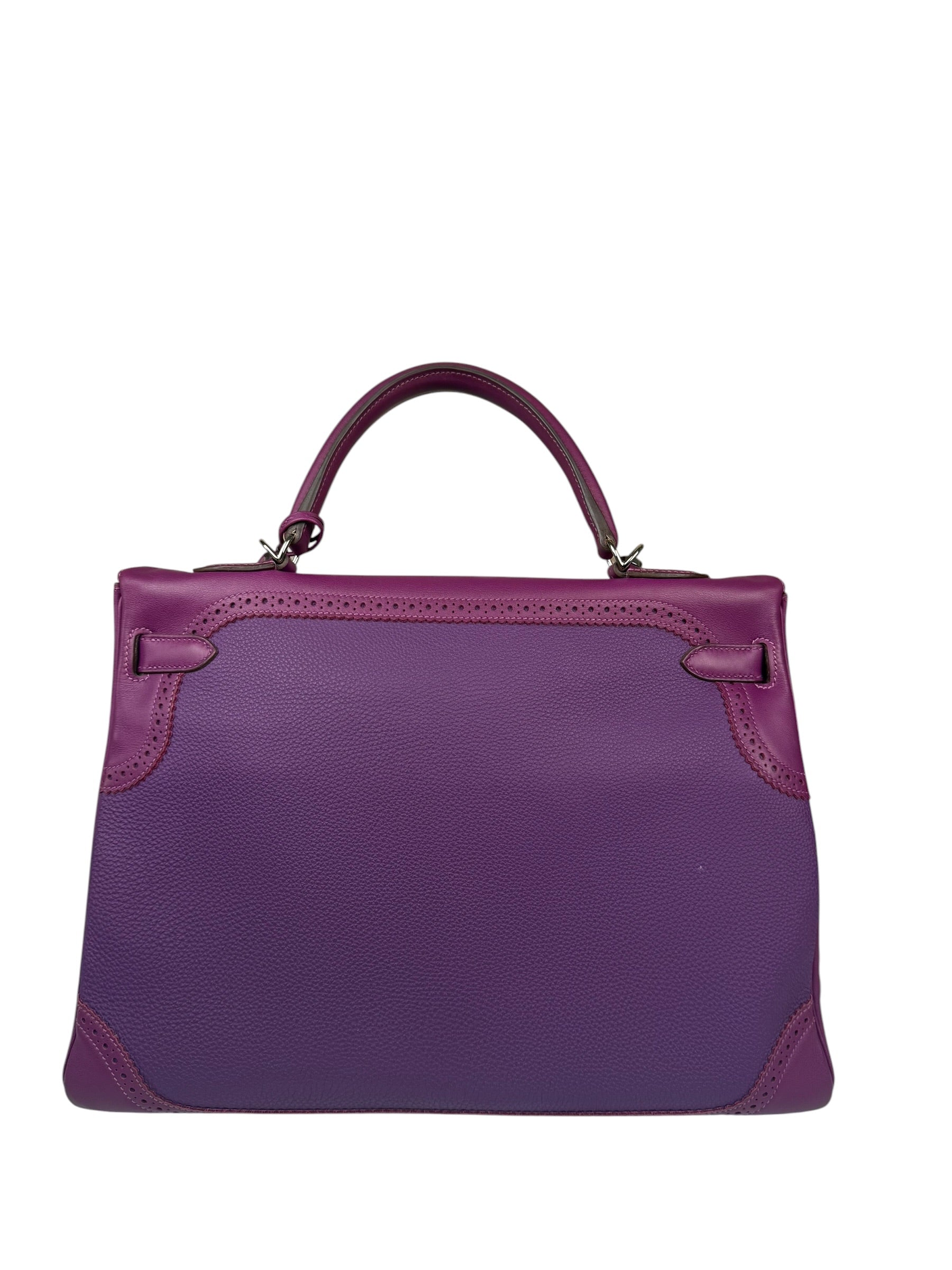 Hermes Kelly 35 Purple Ghillies Swift Togo Leather Handbag 2015