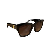 Celine Shiny Black Triomphe Square Sunglasses
