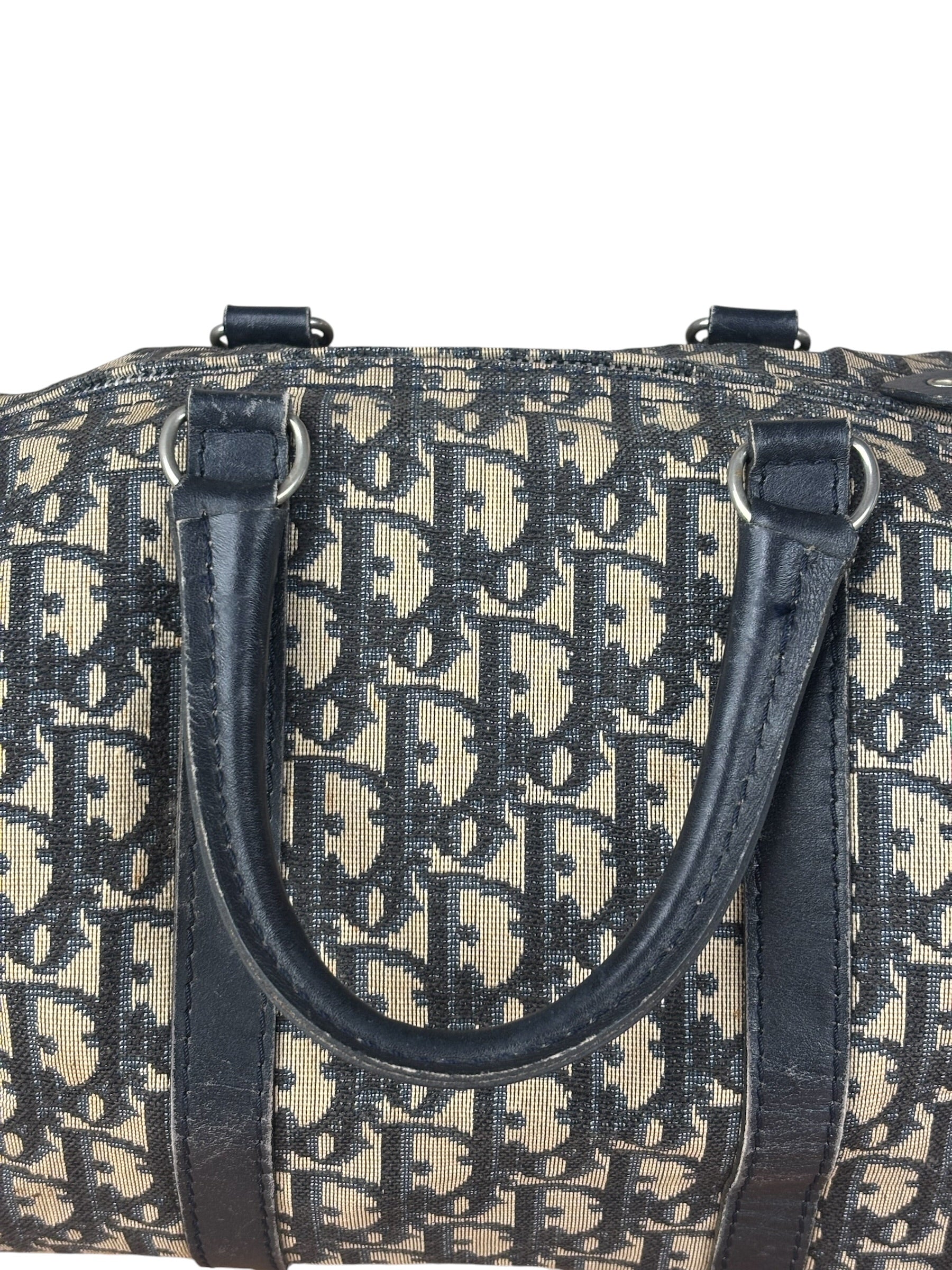 Christian Dior Canvas Monogram Trotter Mini Boston Hand Bag