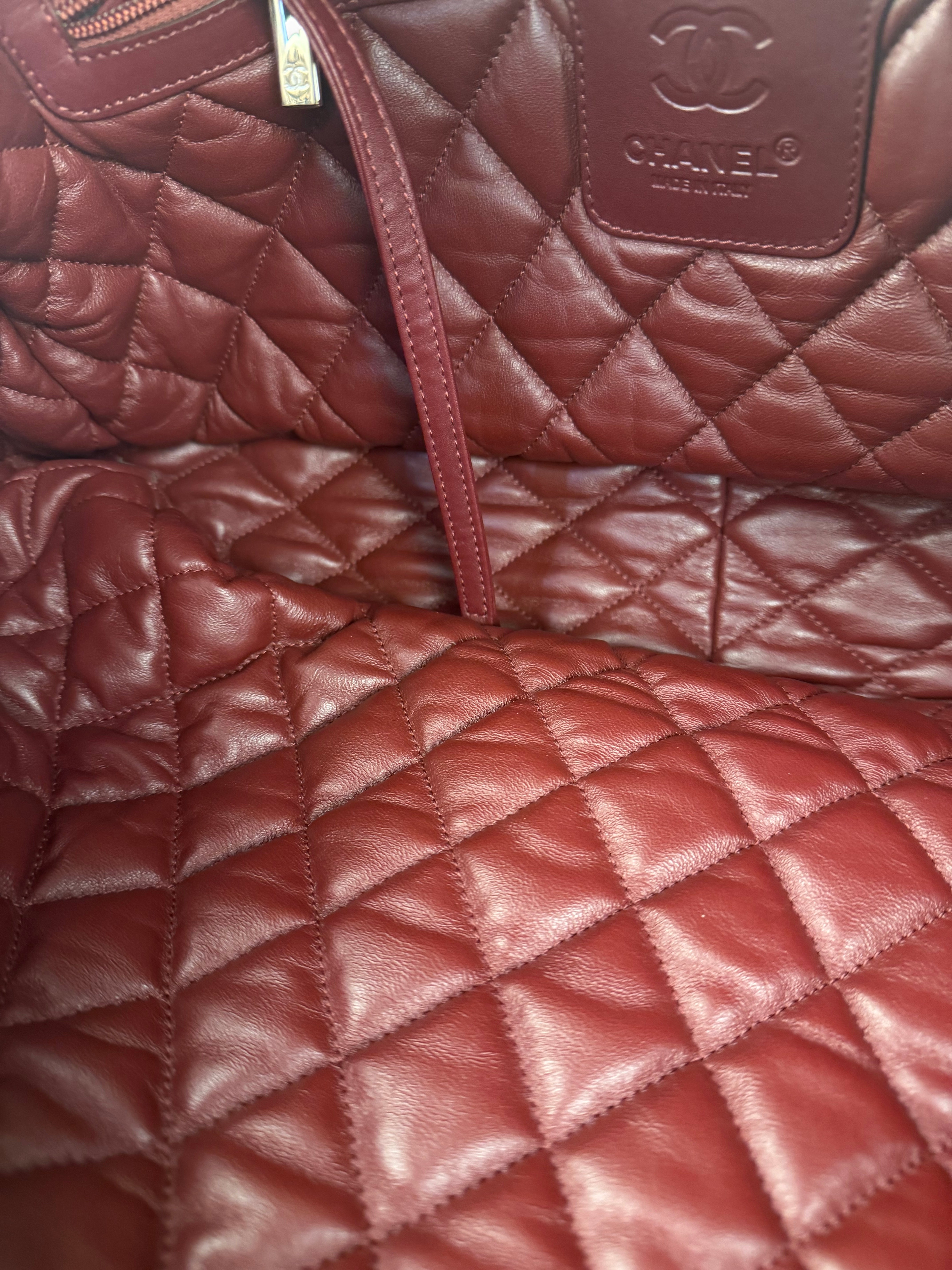 Chanel Coco Cocoon Ivory Puff Leather Boston Handbag 2009