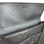 Chanel Metallic Silver Leather Reissue Double Flap Shoulder Bag 2.55 2005