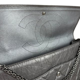 Chanel Metallic Silver Leather Reissue Double Flap Shoulder Bag 2.55 2005