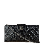 Chanel Black/Burgundy Chain Wallet Shoulder Bag 2010