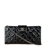Chanel Black/Burgundy Chain Wallet Shoulder Bag 2010