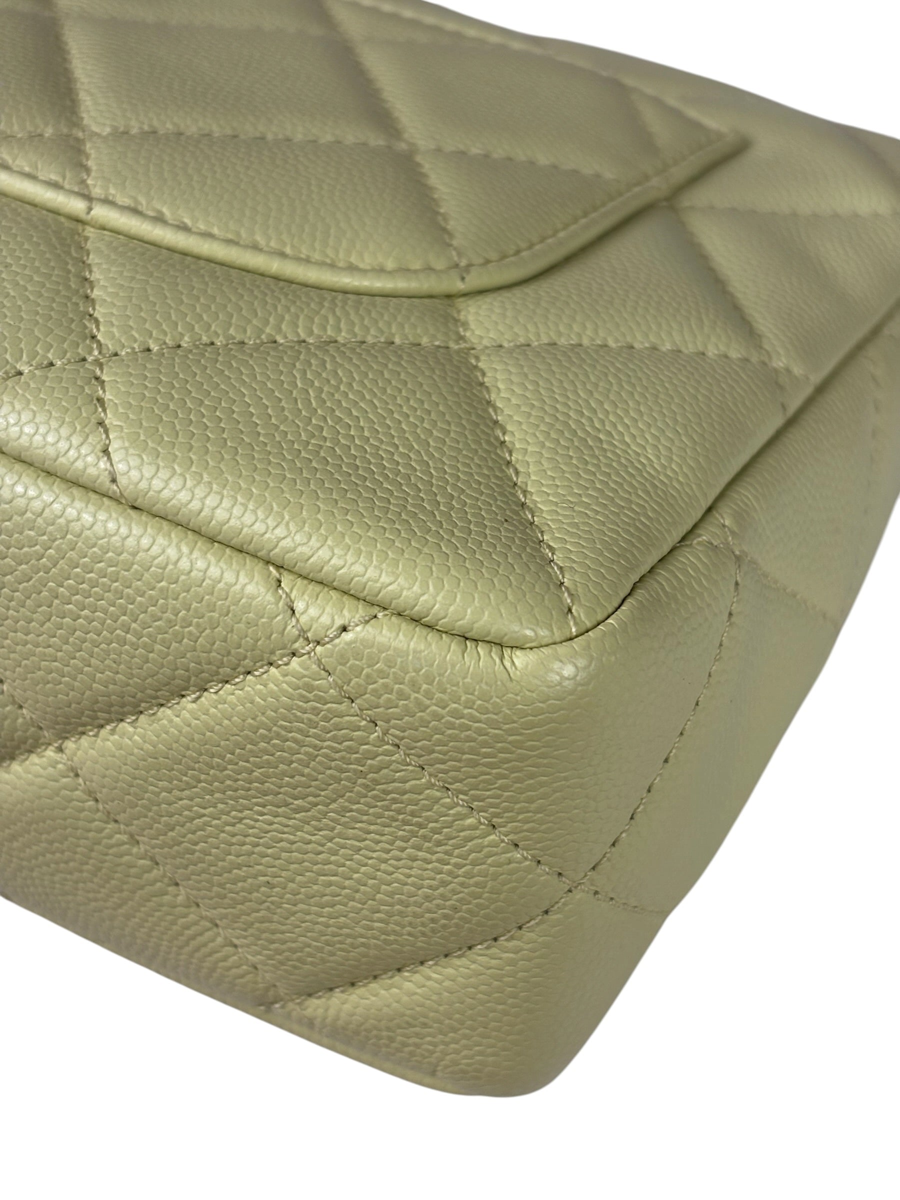 Chanel Yellow Caviar Leather Mini Flap Bag
