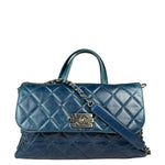 Chanel Blue Quilted Calfskin Large Convertible Boy Two-Way Bag 2012