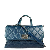 Chanel Blue Quilted Calfskin Large Convertible Boy Two-Way Bag 2012