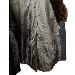 Vintage Black Collar Mink Fur Trim Jacket