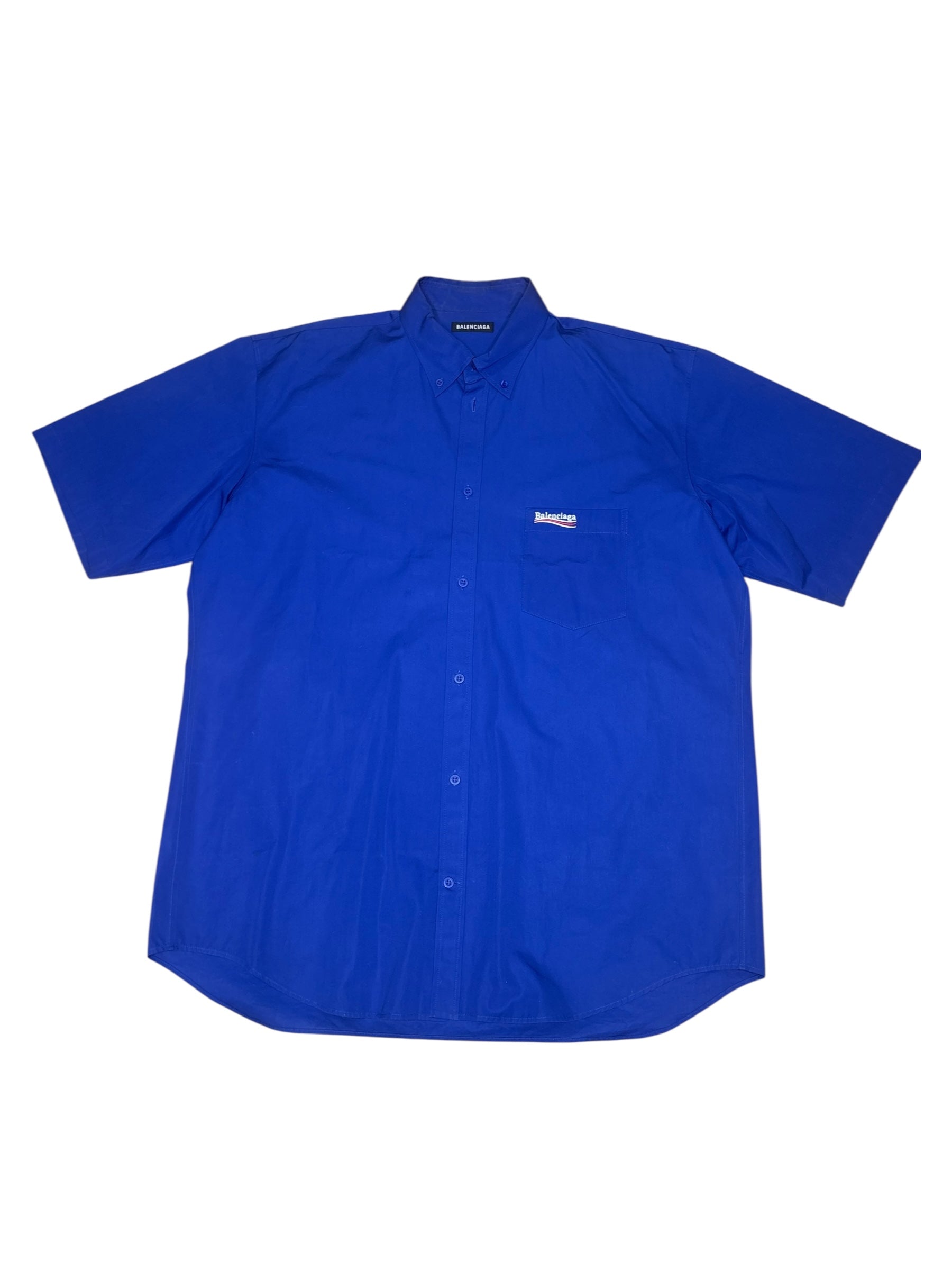 Balenciaga Blue Poplin Button Up Shirt
